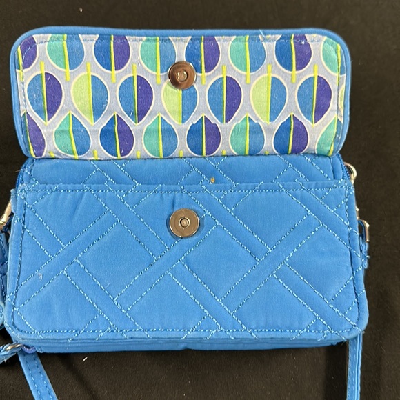 Light Blue Vera Bradley Wallet with adjustable strap - Picture 3 of 7